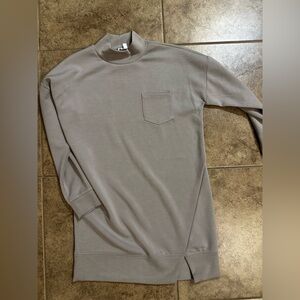 Gray Long Sleeve Turtleneck Dress